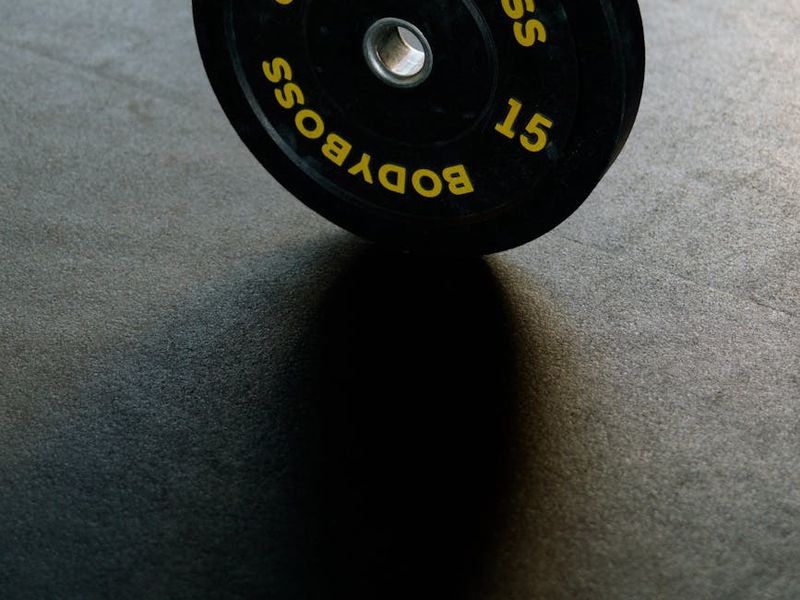 Detailed close up of gym equipment in shadow